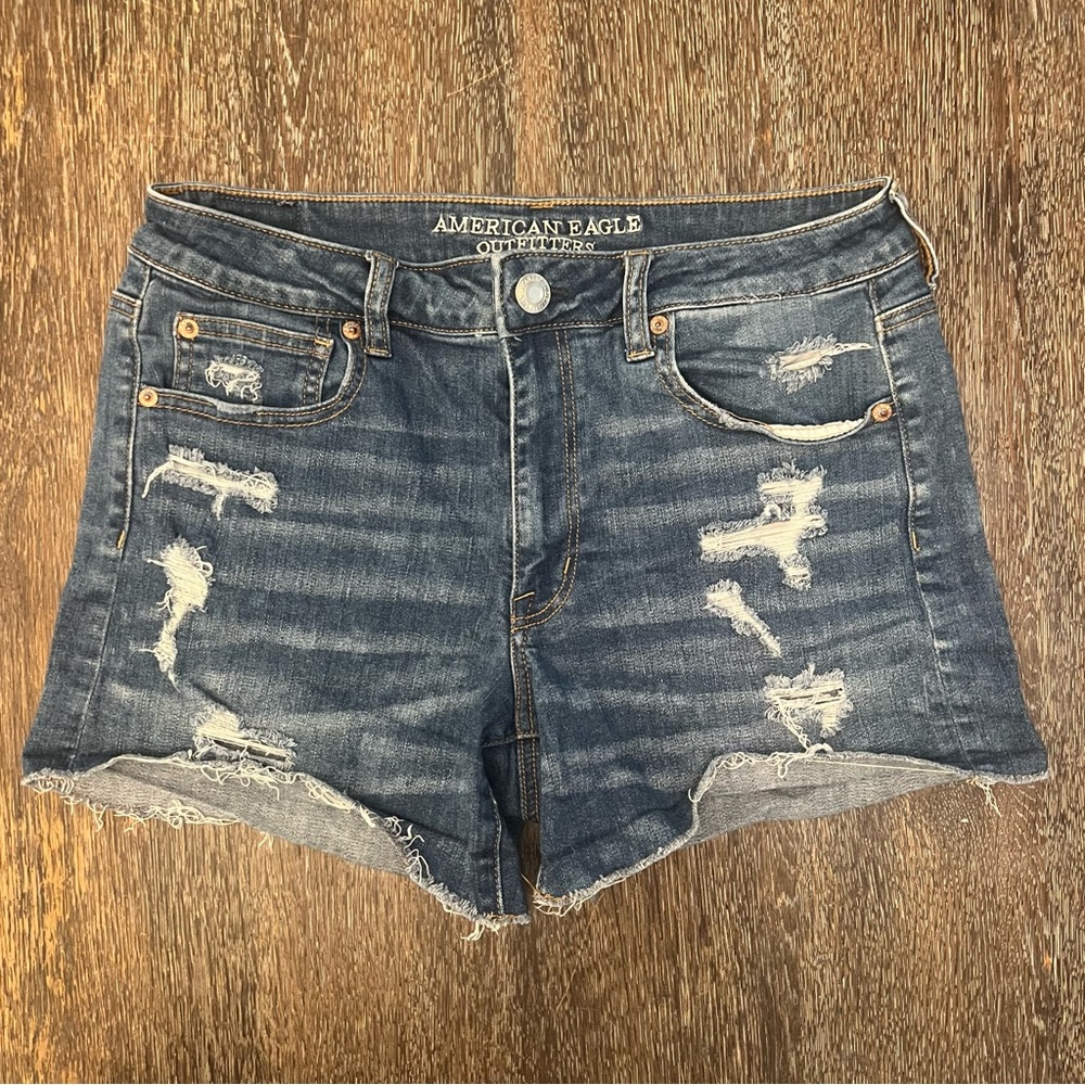 American Eagle Outfitters Distressed Blue Jean Shorts